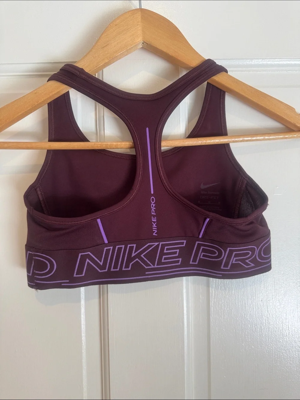 Girls Nike Plum Sports Bra with Lavender Accents size M